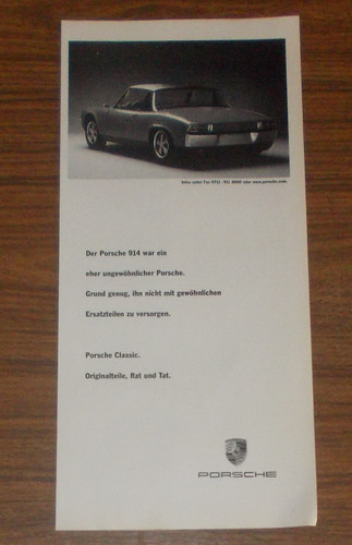 Seltene werbung porsche 914 - werbung,